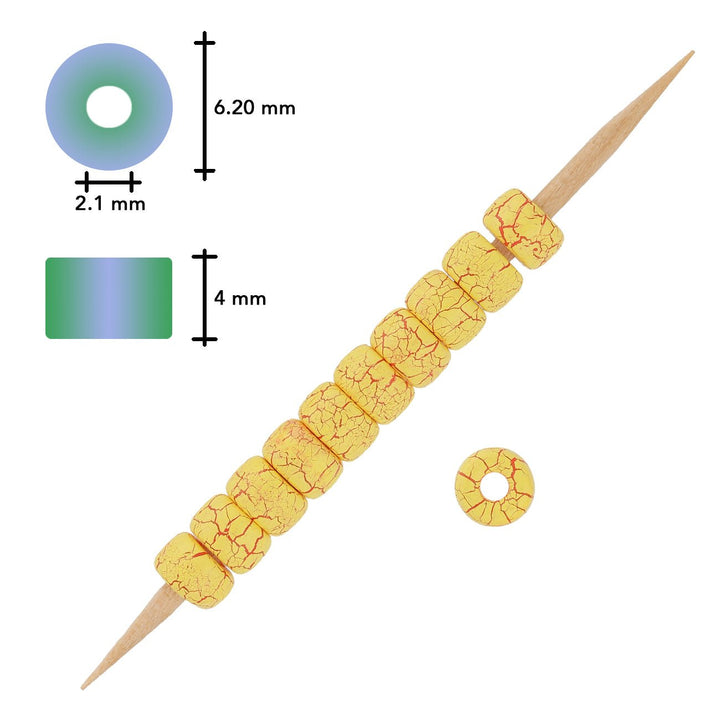 Rocailles Perlen Matubo 2/0 - Ionic Yellow/Red - PerlineBeads