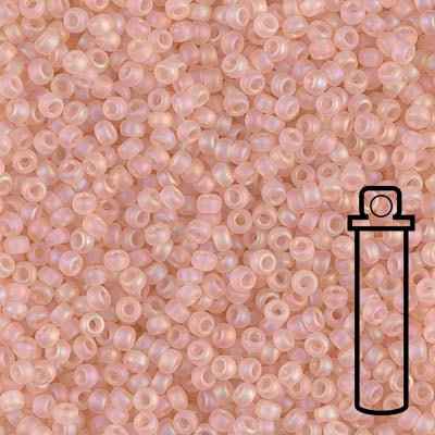 Rocailles - Perlen Miyuki 11/0 – Matte Transparent Light Tea Rose AB - PerlineBeads