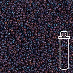 Rocailles - Perlen Miyuki 15/0 – Matte Metallic Dark Raspberry - PerlineBeads SA