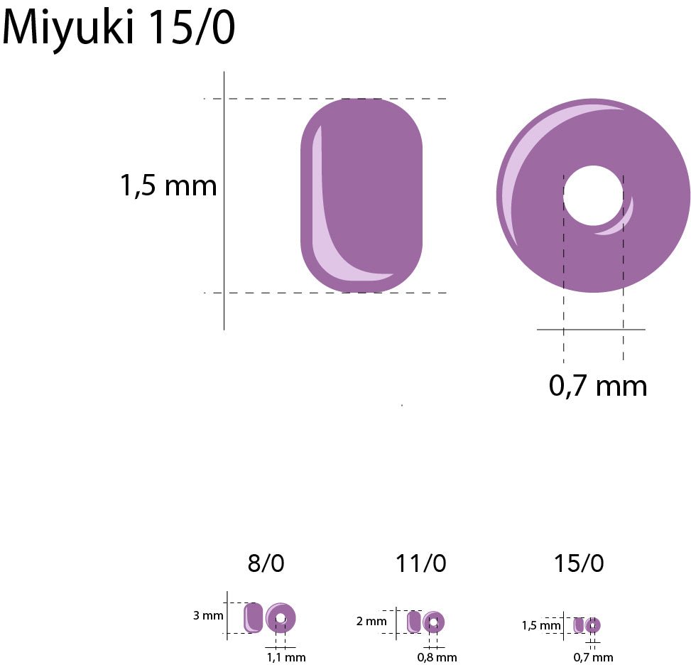 Rocailles-Perlen Miyuki 15/0 – Silver Lined Violet - PerlineBeads