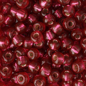 Rocailles-Perlen Miyuki 6/0 – Duracoat Silverlined Dyed Raspberry - PerlineBeads SA