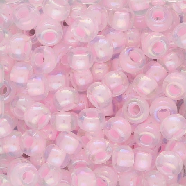 Rocailles - Perlen Miyuki 6/0 – Pink Lined Crystal AB - PerlineBeads SA