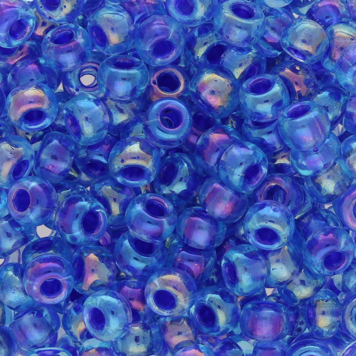 Rocailles - Perlen Miyuki 6/0 – Sparkling Violet Lined Acqua AB - PerlineBeads SA