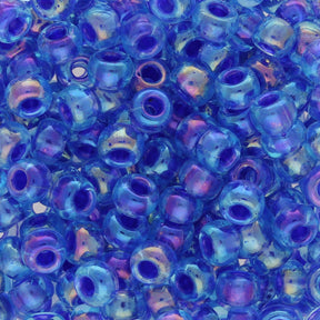 Rocailles - Perlen Miyuki 6/0 – Sparkling Violet Lined Acqua AB - PerlineBeads SA