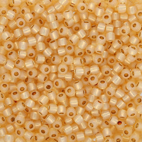 Rocailles - Perlen Toho 11/0 – PermaFinish - Silver - Lined Milky Light Topaz - PerlineBeads SA