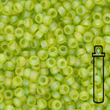 Rocailles - Perlen Toho 11/0 – Transparent Rainbow Frosted Lime - PerlineBeads