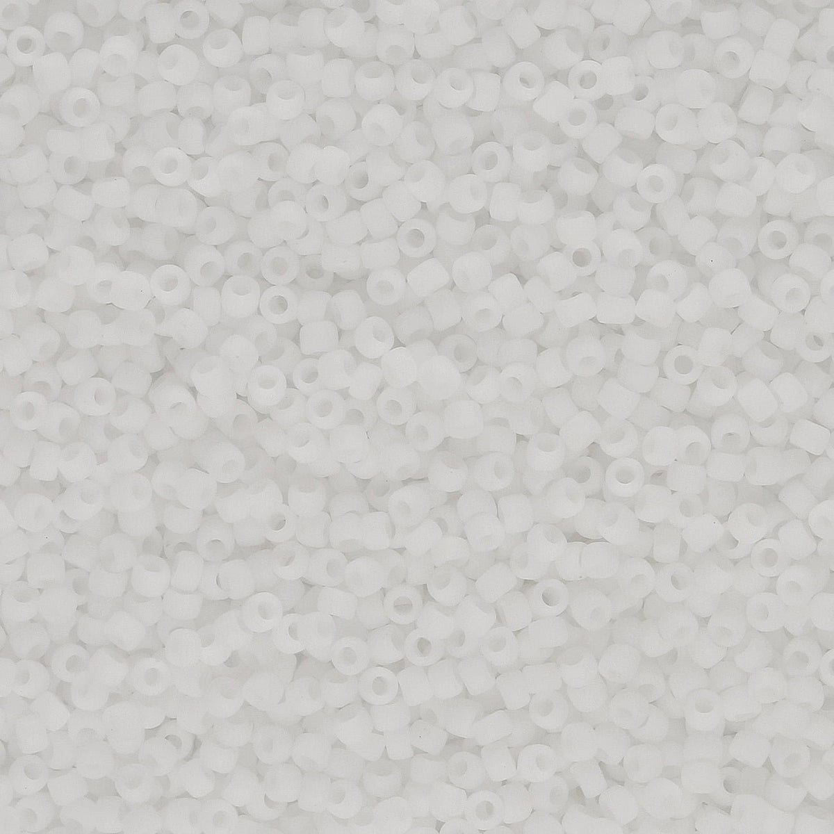 Rocailles-Perlen Toho 15/0 – Opaque Frosted White - PerlineBeads