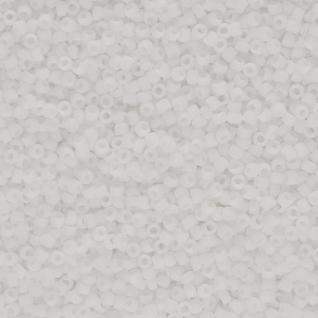 Rocailles-Perlen Toho 15/0 – Opaque Frosted White - PerlineBeads