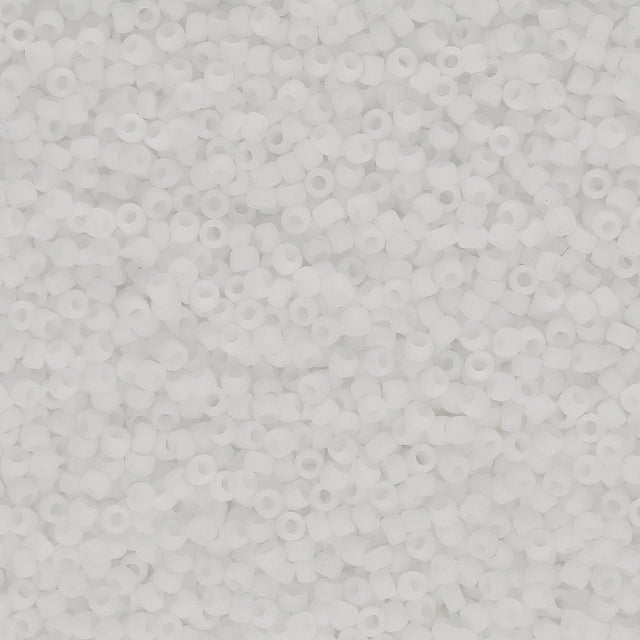 Rocailles-Perlen Toho 15/0 – Opaque Frosted White - PerlineBeads