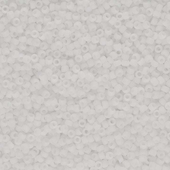 Rocailles-Perlen Toho 15/0 – Opaque Frosted White - PerlineBeads