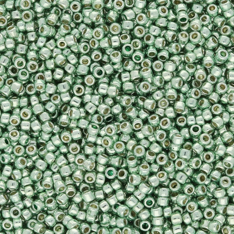 Rocailles - Perlen Toho 15/0 – PermaFinish - Galvanized Mint Green - PerlineBeads SA