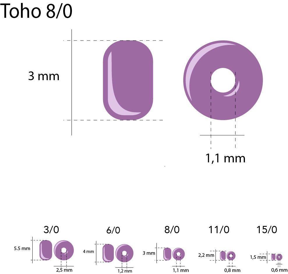 Rocailles-Perlen Toho 8/0 – Ceylon Grape Mist - PerlineBeads