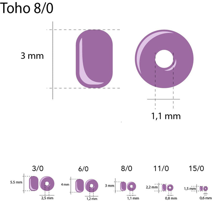 Rocailles-Perlen Toho 8/0 – Ceylon Grape Mist - PerlineBeads