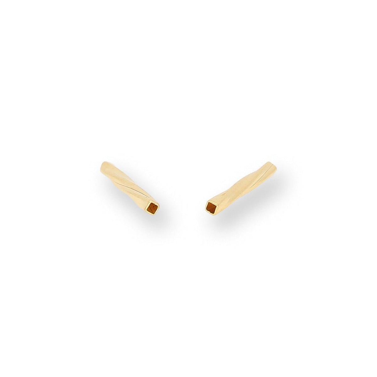 Rohrperle aus Metall, verdreht - 13 mm - Farbe Gold (± 50 Stk.) - PerlineBeads SA