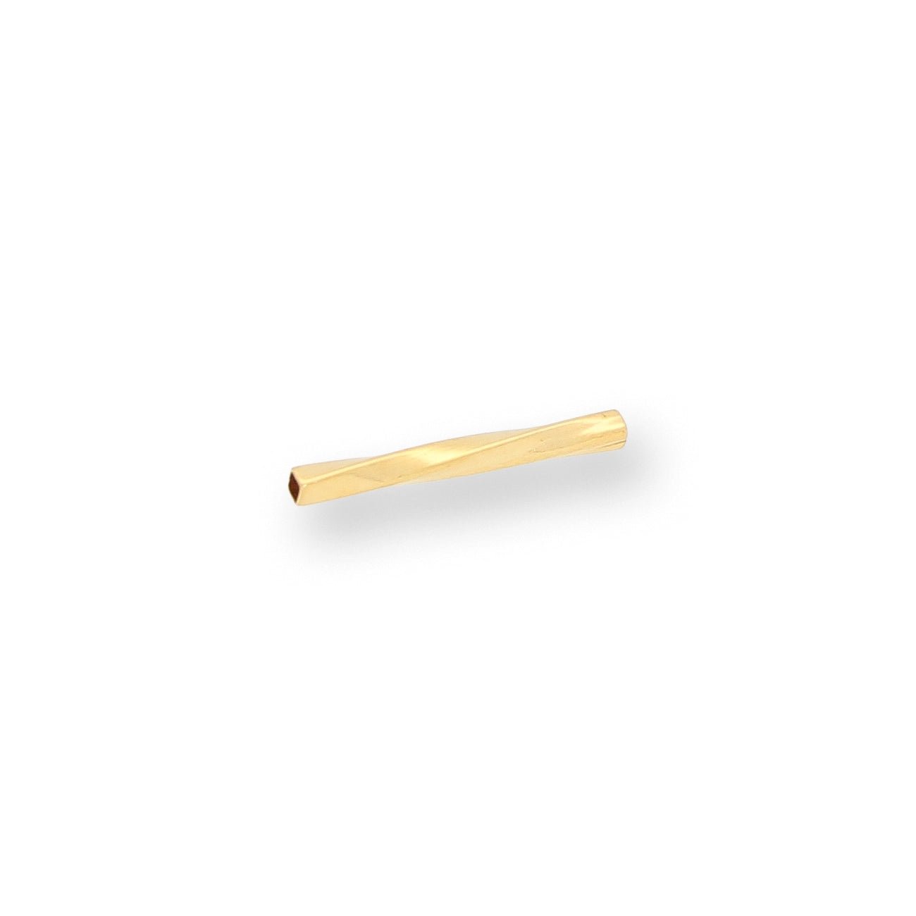 Rohrperle aus Metall, verdreht - 13 mm - Farbe Gold (± 50 Stk.) - PerlineBeads SA