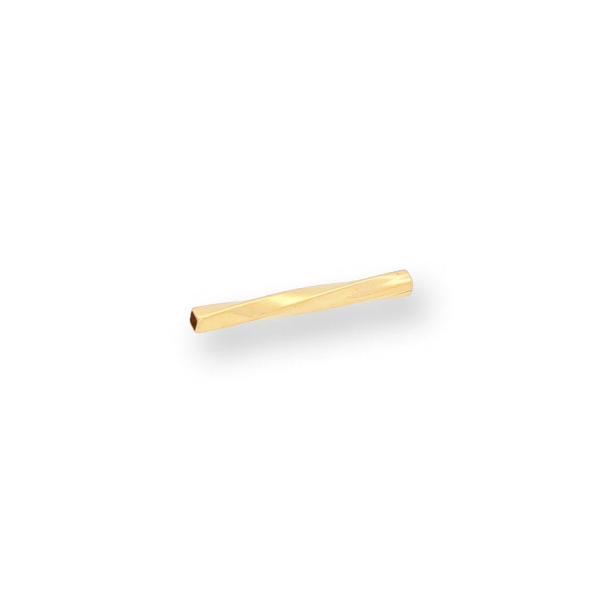 Rohrperle aus Metall, verdreht - 13 mm - Farbe Gold (± 50 Stk.) - PerlineBeads SA
