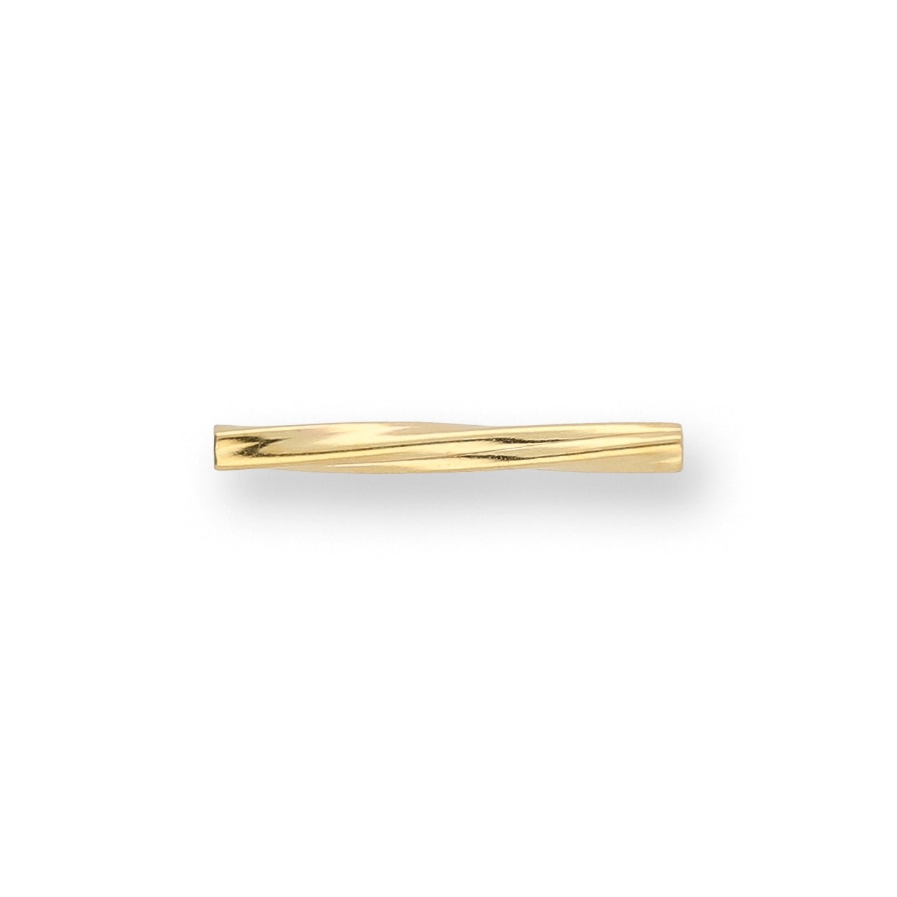 Rohrperle aus Metall, verdreht - 13 mm - Farbe Gold (± 50 Stk.) - PerlineBeads SA