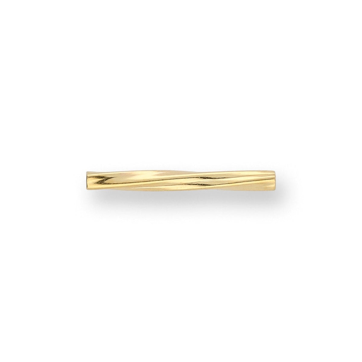 Rohrperle aus Metall, verdreht - 13 mm - Farbe Gold (± 50 Stk.) - PerlineBeads SA