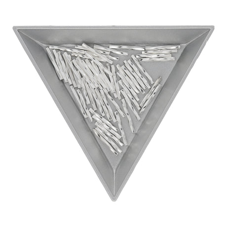 Rohrperle aus Metall, verdreht - 13 mm - Farbe Silber (± 50 Stk.) - PerlineBeads SA