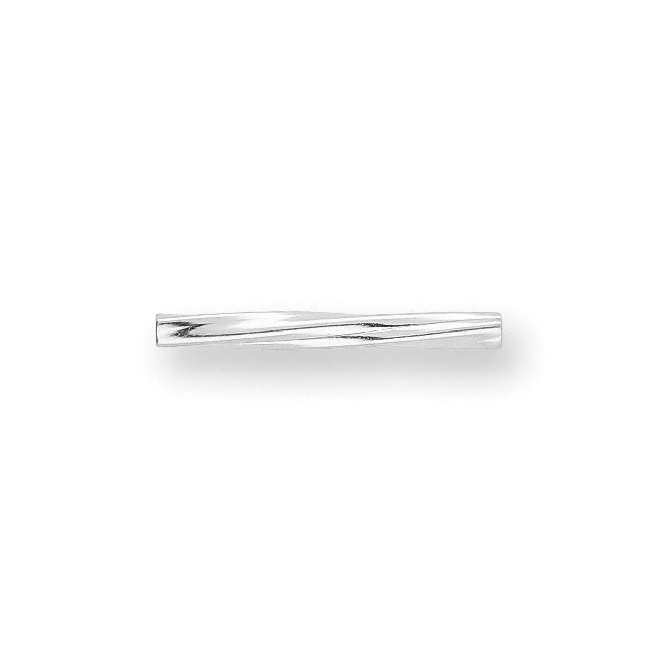Rohrperle aus Metall, verdreht - 13 mm - Farbe Silber (± 50 Stk.) - PerlineBeads SA