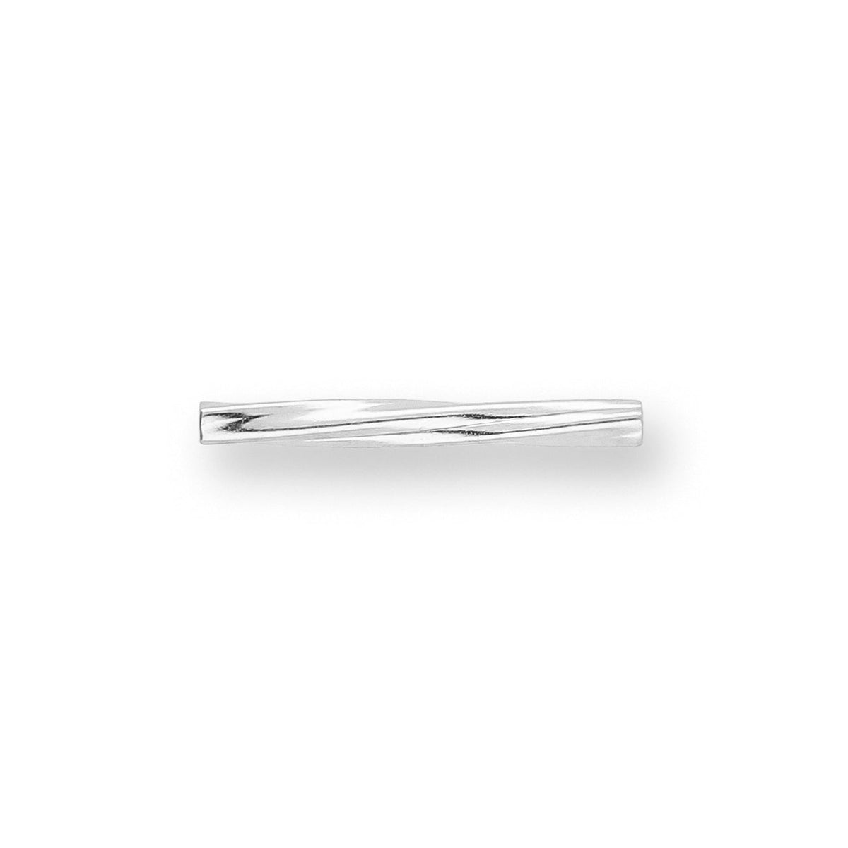 Rohrperle aus Metall, verdreht - 13 mm - Farbe Silber (± 50 Stk.) - PerlineBeads SA