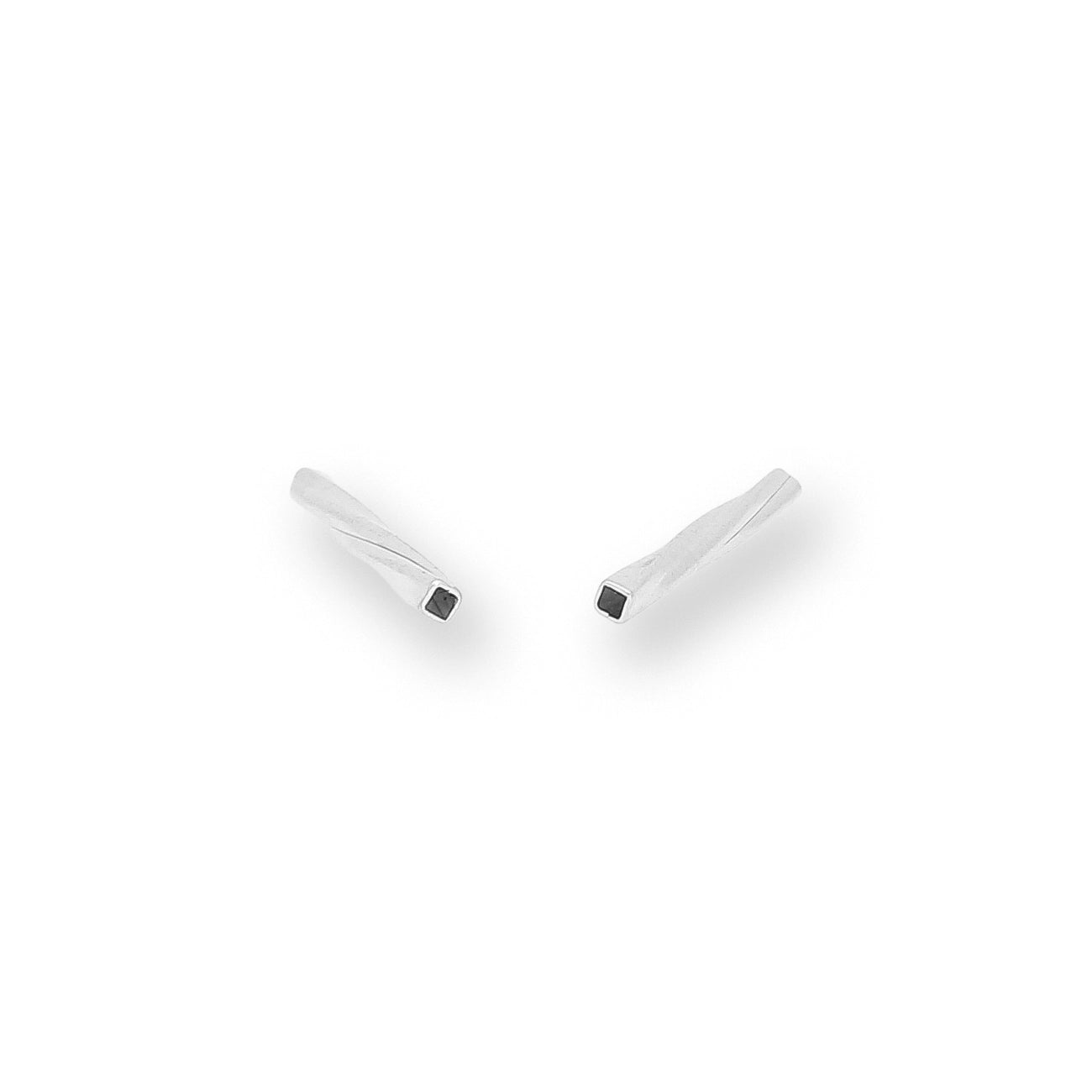 Rohrperle aus Metall, verdreht - 13 mm - Farbe Silber (± 50 Stk.) - PerlineBeads SA
