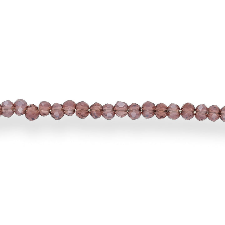 Rondellen aus facettiertem Glas 2,5x2 mm - Old Rose - PerlineBeads