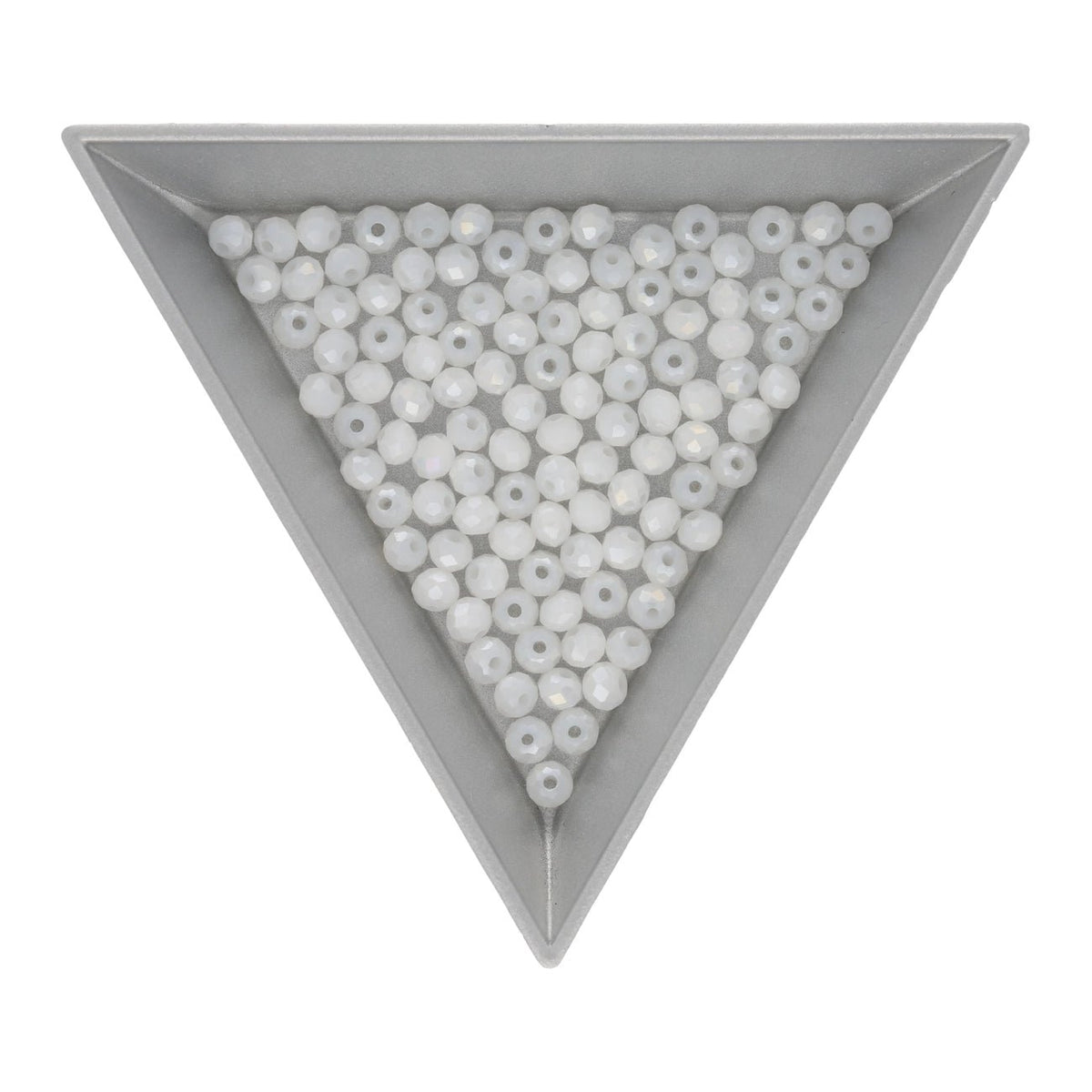 Rondellen aus facettiertem Glas 3,5x3 mm - White - PerlineBeads SA