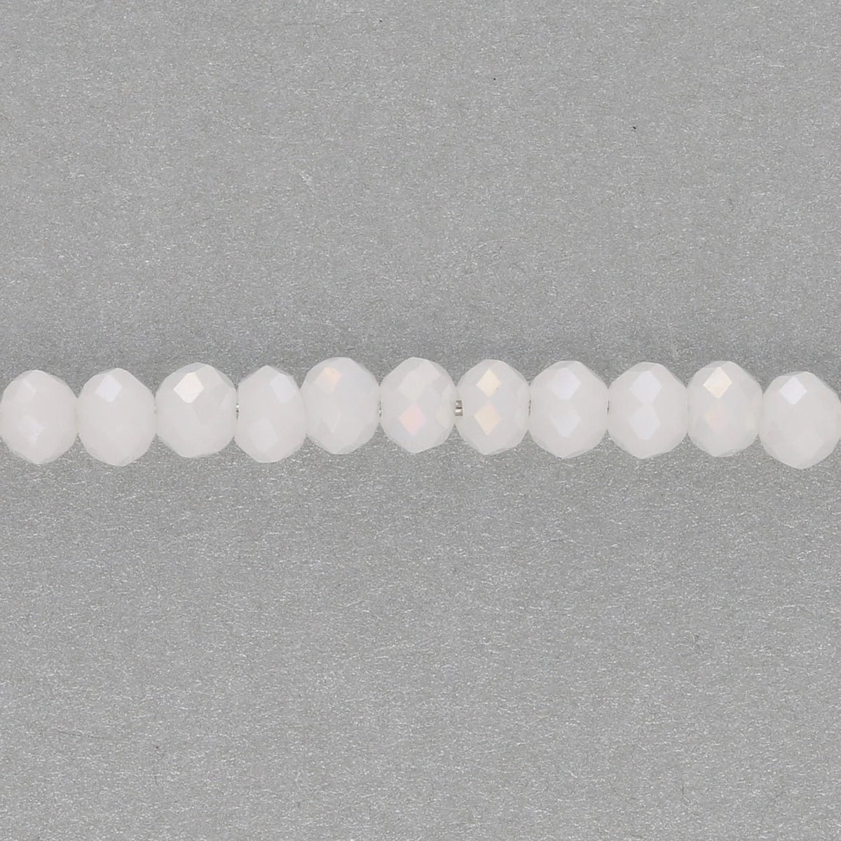 Rondellen aus facettiertem Glas 3,5x3 mm - White - PerlineBeads SA