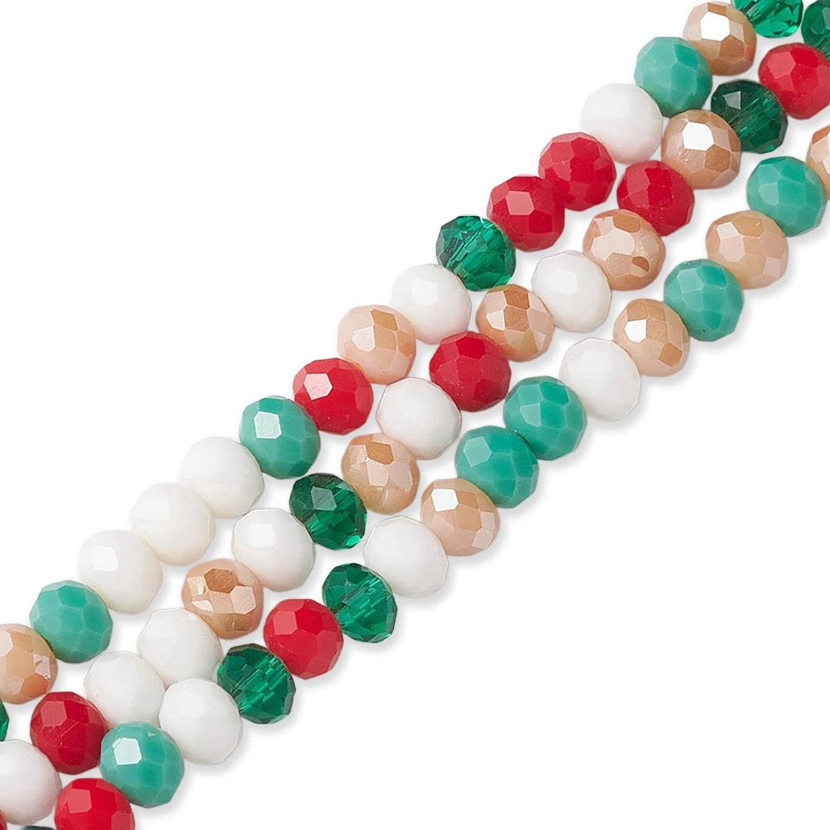 Rondellen aus facettiertem Glas 6x5 mm - Mehrfarbig - PerlineBeads SA