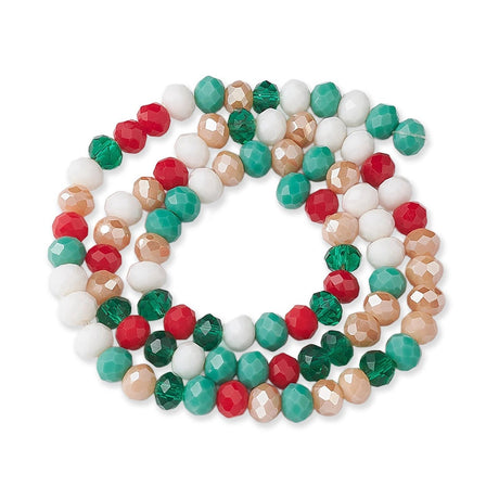 Rondellen aus facettiertem Glas 6x5 mm - Mehrfarbig - PerlineBeads SA