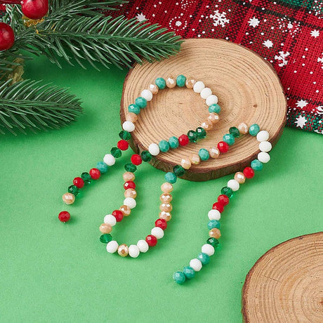 Rondellen aus facettiertem Glas 6x5 mm - Mehrfarbig - PerlineBeads SA