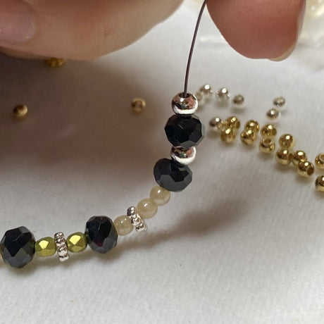 Rondellen aus facettiertem Glas 6x5 mm - Schwarz - PerlineBeads