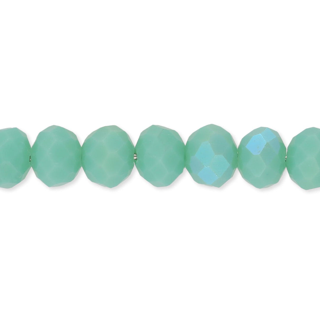 Rondellen aus facettiertem Glas 6x5 mm - Turquoise - PerlineBeads