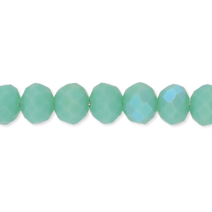 Rondellen aus facettiertem Glas 6x5 mm - Turquoise - PerlineBeads