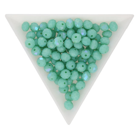 Rondellen aus facettiertem Glas 6x5 mm - Turquoise - PerlineBeads