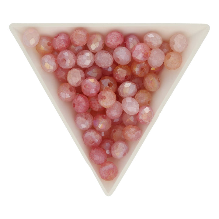 Rondellen aus facettiertem Glas 7x5.5 mm - Light Coral - PerlineBeads