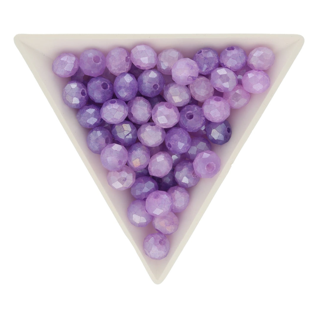 Rondellen aus facettiertem Glas 7x5.5 mm - Lilac - PerlineBeads