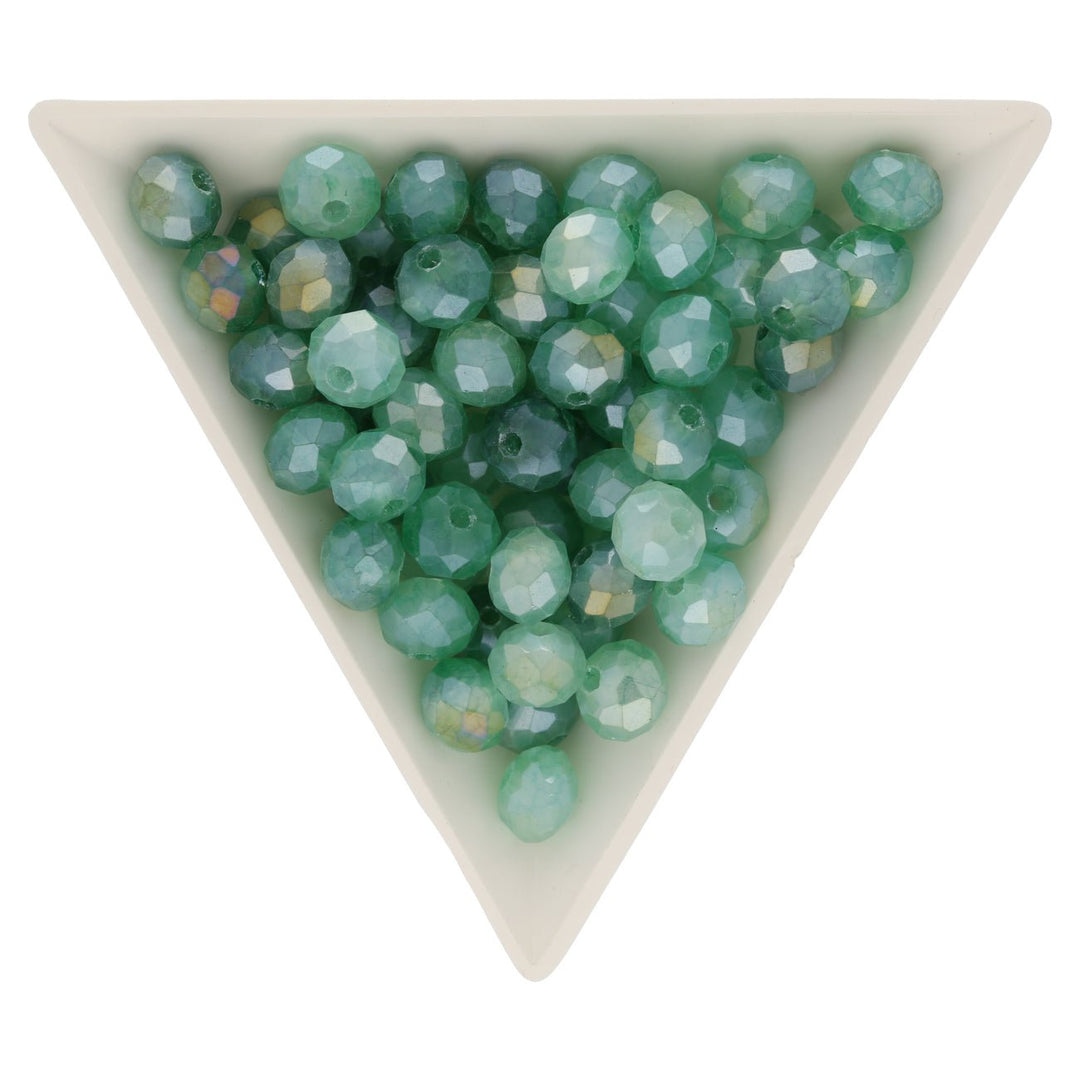 Rondellen aus facettiertem Glas 7x5.5 mm - Sea Green - PerlineBeads