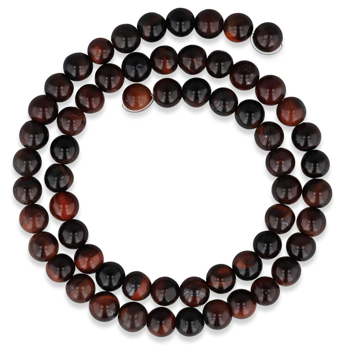 Rotes Tigerauge Perlen · rund · 6 mm - PerlineBeads SA