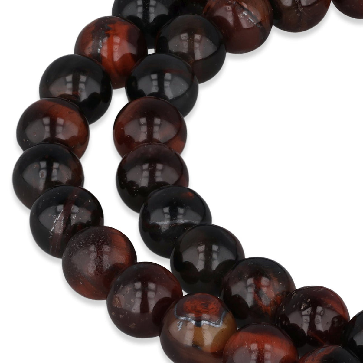 Rotes Tigerauge Perlen · rund · 6 mm - PerlineBeads SA