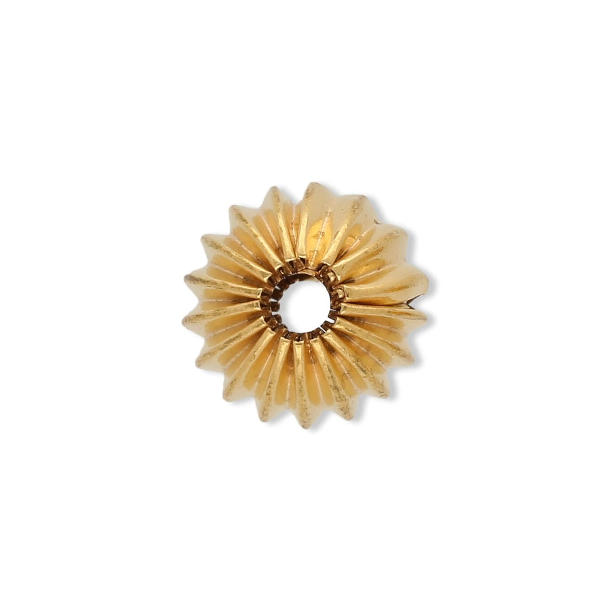 Runde gewellte Metallperle ∅ ca. 10 mm - Vergoldet (5 Stk.) - PerlineBeads SA