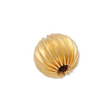 Runde gewellte Metallperle ∅ ca. 10 mm - Vergoldet (5 Stk.) - PerlineBeads SA