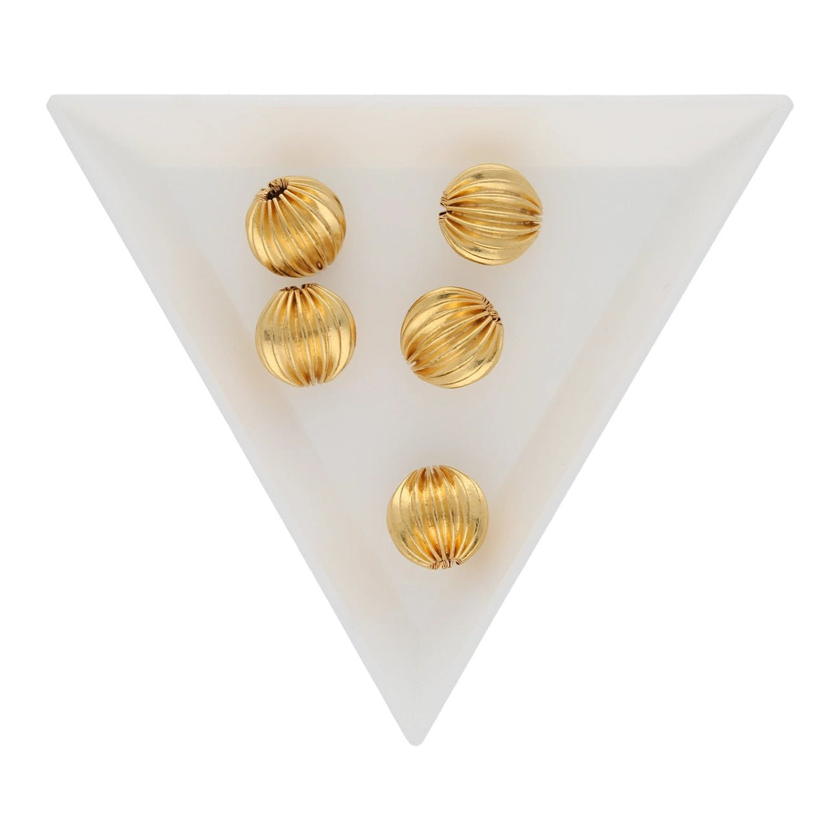 Runde gewellte Metallperle ∅ ca. 10 mm - Vergoldet (5 Stk.) - PerlineBeads SA