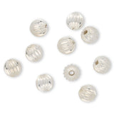 Runde gewellte Metallperle ∅ ca. 4 mm - Versilbert (20 Stk.) - PerlineBeads SA