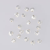 Runde gewellte Metallperle ∅ ca. 4 mm - Versilbert (20 Stk.) - PerlineBeads SA