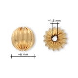 Runde gewellte Metallperle ∅ ca. 6 mm - Vergoldet (10 Stk.) - PerlineBeads SA