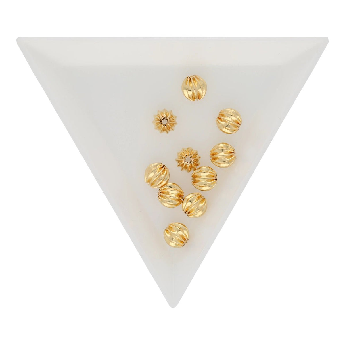 Runde gewellte Metallperle ∅ ca. 6 mm - Vergoldet (10 Stk.) - PerlineBeads SA