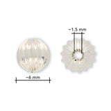 Runde gewellte Metallperle ∅ ca. 6 mm - Versilbert (10 Stk.) - PerlineBeads SA