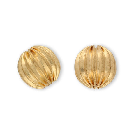 Runde gewellte Metallperle ∅ ca. 8 mm - Vergoldet (10 Stk.) - PerlineBeads SA